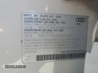 2021 Audi Q3 S line Premium with VIN WA1DECF35M1033074, listed as a Copart auction lot 61259905 with 24,066 mi miles and Salvage title. Bid and sale history available at DreamBid. Image 14.