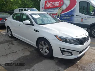 2015 Kia Optima LX with VIN KNAGM4A79F5555866, listed as a IAAI auction lot 42223745 with 115,504 mi miles and . Bid and sale history available at DreamBid. Image 1.