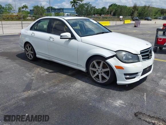 2014 Mercedes-Benz C 250 Sport with VIN WDDGF4HB0EG255701, listed as a IAAI auction lot 42213602 with 107,102 mi miles and . Bid and sale history available at carsss.com. Image 1.