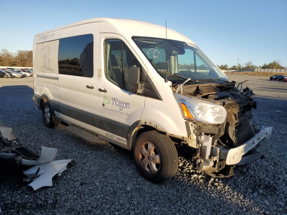 2017 Ford Transit Wagon XL with VIN 1FBAX2CM9HKB17056, listed as a Copart auction lot 47805905 with 0 mi miles and Salvage Title. Bid and sale history available at carsss.com. Image 4.