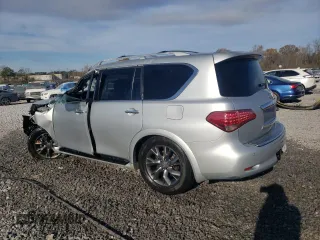 2012 Infiniti QX56 8-passenger with VIN JN8AZ2ND0C9716452, listed as a Copart auction lot 84933724 with 127,884 mi miles and Salvage Title. Bid and sale history available at carsss.com. Image 2.