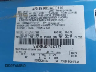 2012 Ford Mustang Premium with VIN 1ZVBP8AM2C5257752, listed as a IAAI auction lot 42817735 with 128,015 mi miles and . Bid and sale history available at DreamBid. Image 9.