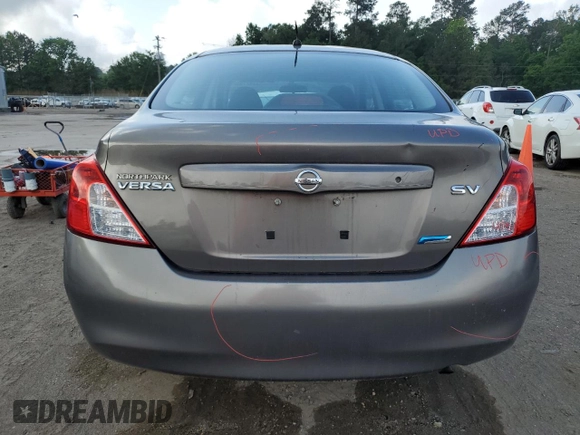2012 Nissan Versa S with VIN 3N1CN7AP4CL827013, listed as a Copart auction lot 53342115 with 127,507 mi miles and Salvage Title. Bid and sale history available at carsss.com. Image 6.
