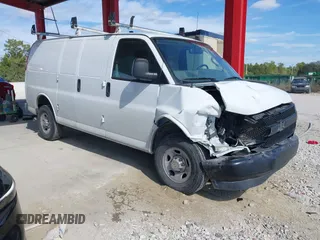2023 Chevrolet Express Cargo Van with VIN 1GCWGAFP4P1211707, listed as a IAAI auction lot 41441333 with 36,173 mi miles. Bid and sale history available at carsss.com. Image 1.