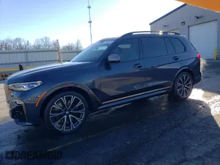 2021 BMW X7 M50i with VIN 5UXCX6C04M9H77100, listed as a Copart auction lot 83420524 with 56,089 mi miles and Salvage Title. Bid and sale history available at carsss.com. Image 1.