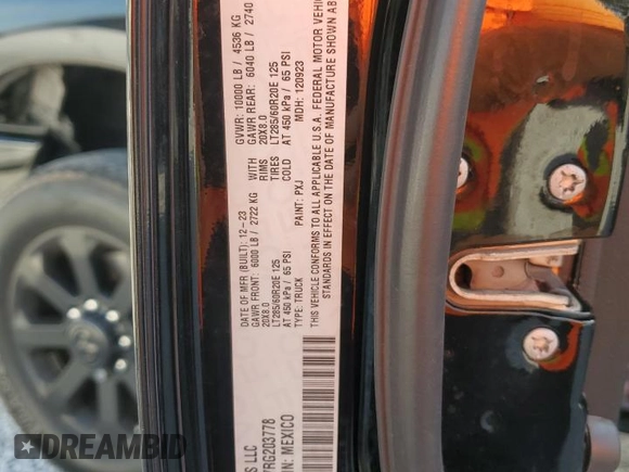 2024 Ram 2500 Laramie with VIN 3C6UR5FL7RG203778, listed as a Copart auction lot 58271405 with 32,057 mi miles and Salvage title. Bid and sale history available at DreamBid. Image 12.