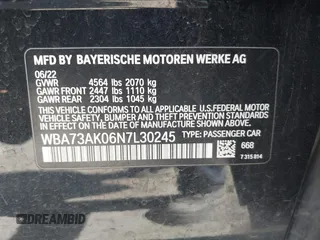 2022 BMW 2 Series 228i xDrive with VIN WBA73AK06N7L30245, listed as a IAAI auction lot 41678182 with 50,618 mi miles. Bid and sale history available at carsss.com. Image 9.