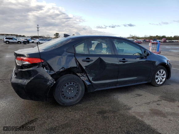 2020 Toyota Corolla LE with VIN JTDEPRAEXLJ070572, listed as a Copart auction lot 50246035 with 47,736 mi miles and Salvage Title. Bid and sale history available at carsss.com. Image 3.