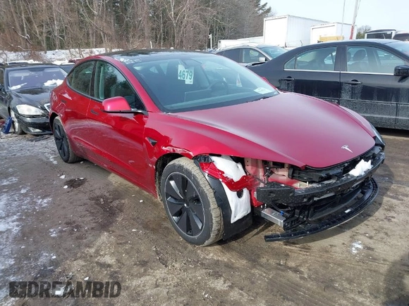 2025 Tesla Model 3 Long Range with VIN 5YJ3E1EB7SF890659, listed as a IAAI auction lot 41550353 with 1,004 mi miles and . Bid and sale history available at DreamBid. Image 1.