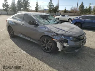 2019 Honda Civic Sedan Sport with VIN 2HGFC2F87KH502398, listed as a Copart auction lot 47649075 with 92,380 mi miles and Salvage Title. Bid and sale history available at carsss.com. Image 4.