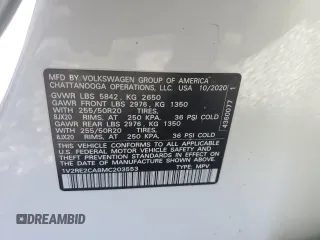2021 Volkswagen Atlas SE z VIN 1V2RE2CA8MC203553, wystawiony jako Copart lot #45873045 z przebiegiem 83 348 mil mil oraz Szkoda całkowita • Salvage title. Historia ofert i sprzedaży dostępna na DreamBid. Obrazek 12.