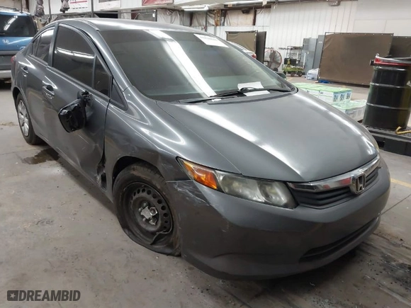 2012 Honda Civic Sdn LX with VIN 19XFB2F55CE026351, listed as a IAAI auction lot 41828041 with 1 mi miles. Bid and sale history available at carsss.com. Image 1.