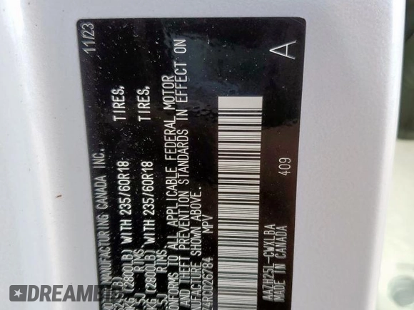 2024 Lexus NX 350h with VIN 2T2AKCEZ4RC026784, listed as a Copart auction lot 59357845 with 13,368 mi miles and Salvage title. Bid and sale history available at DreamBid. Image 14.