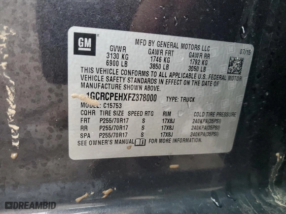 2015 Chevrolet Silverado 1500 LS with VIN 1GCRCPEHXFZ378000, listed as a Copart auction lot 86320764 with 32,098 mi miles and Salvage Title. Bid and sale history available at carsss.com. Image 12.