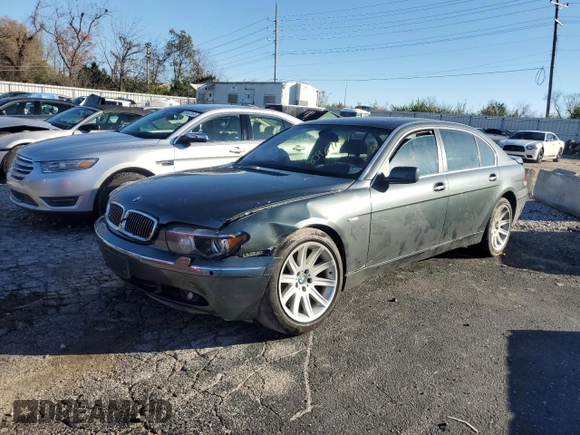2003 BMW 7 Series 745Li with VIN WBAGN63413DS45269, listed as a Copart auction lot 80987154 with 80,882 mi miles and Salvage Title. Bid and sale history available at DreamBid. Image 1.