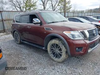2018 Nissan Armada Platinum z VIN JN8AY2NE5J9733580, wystawiony jako IAAI lot #41920223 z przebiegiem 93 745 mil mil oraz . Historia ofert i sprzedaży dostępna na DreamBid. Obrazek 1.