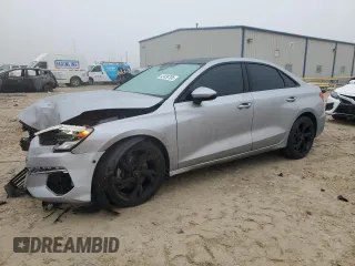 2023 Audi A3 Premium with VIN WAUAUDGY5PA114749, listed as a Copart auction lot 42438705 with 35,087 mi miles and Salvage Title. Bid and sale history available at carsss.com. Image 1.