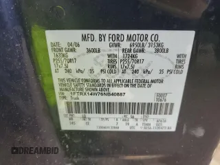 2006 Ford F-150 STX with VIN 1FTRX14W76NB40887, listed as a Copart auction lot 45031305 with 0 mi miles and Salvage Title. Bid and sale history available at carsss.com. Image 15.