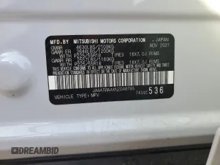 2022 Mitsubishi Eclipse Cross SE with VIN JA4ATWAAXNZ048785, listed as a Copart auction lot 54088075 with 25,128 mi miles and Salvage title. Bid and sale history available at DreamBid. Image 13.