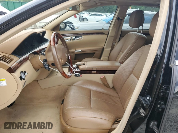 2007 Mercedes-Benz S 550 with VIN WDDNG71X47A121193, listed as a Copart auction lot 54193185 with 233,090 mi miles and Salvage Title. Bid and sale history available at DreamBid. Image 7.