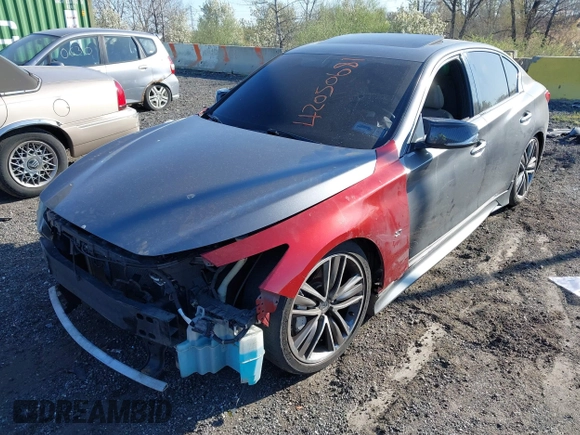 2014 Infiniti Q50 Sport with VIN JN1BV7AR9EM693864, listed as a IAAI auction lot 42050681 with 115,967 mi miles and . Bid and sale history available at carsss.com. Image 20.