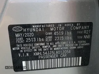 2020 Hyundai Sonata Hybrid Limited with VIN KMHL54JJ5LA012054, listed as a Copart auction lot 69770964 with 37,239 mi miles and Salvage Title. Bid and sale history available at carsss.com. Image 12.