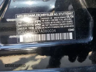 2007 Mercedes-Benz CLS-Class 5.5L with VIN WDDDJ72X37A080034, listed as a Copart auction lot 77105634 with 5,546 mi miles and Salvage Title. Bid and sale history available at carsss.com. Image 12.
