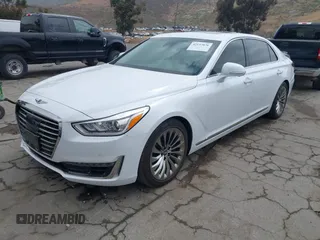 2019 Genesis G90 Premium with VIN KMTF34JA4KU061686, listed as a IAAI auction lot 42157076 with 27,359 mi miles and . Bid and sale history available at DreamBid. Image 2.