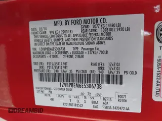 2014 Ford Mustang V6 with VIN 1ZVBP8EM6E5306738, listed as a IAAI auction lot 41226593 with 98,553 mi miles. Bid and sale history available at carsss.com. Image 9.