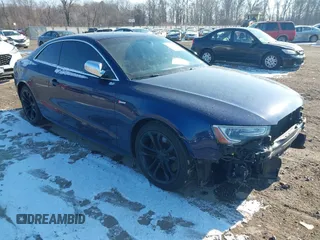 2013 Audi S5 Premium Plus with VIN WAUCGAFR0DA009850, listed as a IAAI auction lot 41351774 with 117,992 mi miles. Bid and sale history available at carsss.com. Image 1.