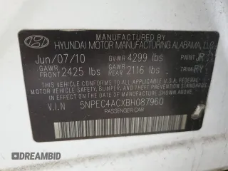 2011 Hyundai Sonata Limited with VIN 5NPEC4ACXBH087960, listed as a Copart auction lot 45744115 with 159,332 mi miles and Clean Title. Bid and sale history available at DreamBid. Image 12.