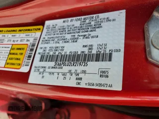 2020 Ford Fusion Hybrid SE with VIN 3FA6P0LU2LR219735, listed as a Copart auction lot 50076395 with 29,008 mi miles and Salvage Title. Bid and sale history available at carsss.com. Image 12.