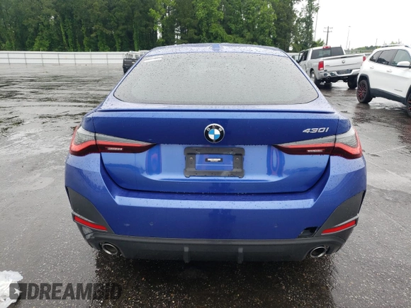 2022 BMW 4 Series 430i with VIN WBA63AV01NFL98112, listed as a Copart auction lot 56421085 with Not provided miles and Salvage title. Bid and sale history available at DreamBid. Image 6.