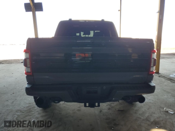 2021 Ford F-150 Raptor with VIN 1FTFW1RG2MFC58232, listed as a Copart auction lot 42979795 with 56,832 mi miles and Salvage Title. Bid and sale history available at carsss.com. Image 6.