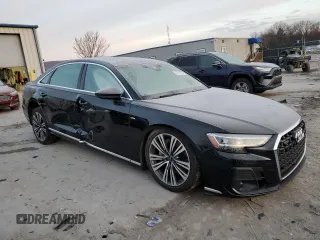 2023 Audi A8 with VIN WAULDAF8XPN002207, listed as a Copart auction lot 84796454 with 25,632 mi miles and Salvage Title. Bid and sale history available at carsss.com. Image 4.