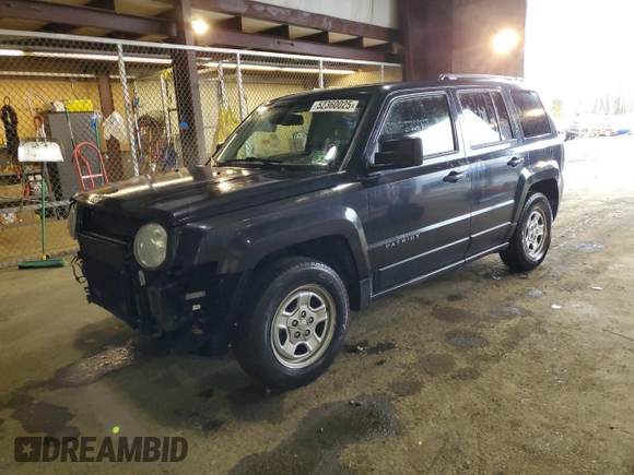 2014 Jeep Patriot Sport with VIN 1C4NJPBB4ED814453, listed as a Copart auction lot 52360025 with 110,848 mi miles and Salvage Title. Bid and sale history available at carsss.com. Image 1.