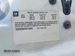 2006 Pontiac G6 6-Cyl with VIN 1G2ZG558764146061, listed as a IAAI auction lot 41999921 with 267,626 mi miles and . Bid and sale history available at DreamBid. Image 9.