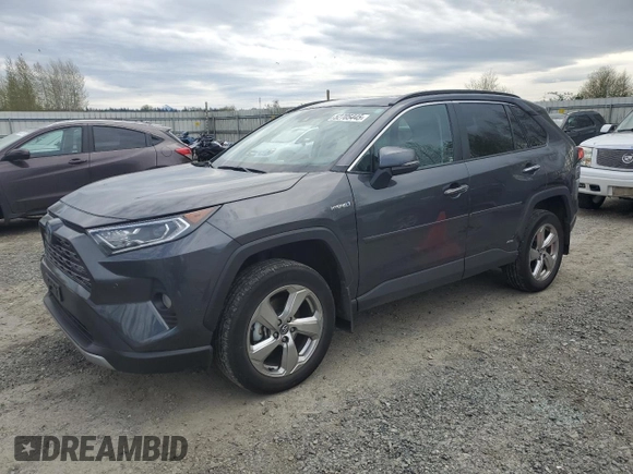 2020 Toyota RAV4 Hybrid Limited with VIN 2T3DWRFV0LW075076, listed as a Copart auction lot 52705445 with 45,236 mi miles and Salvage Title. Bid and sale history available at carsss.com. Image 1.