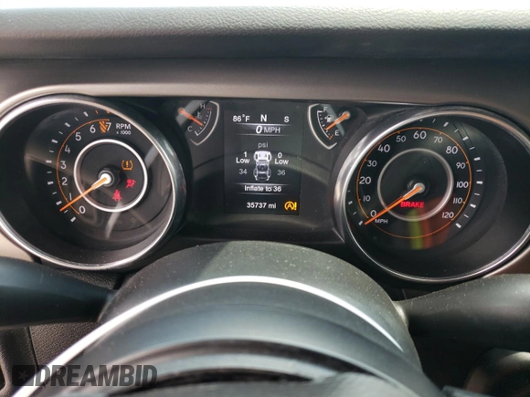 2020 Jeep Wrangler Sport with VIN 1C4GJXAG7LW143240, listed as a Copart auction lot 64058024 with 35,737 mi miles and Salvage title. Bid and sale history available at DreamBid. Image 9.