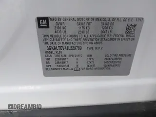 2018 GMC Terrain SLE z VIN 3GKALTEV4JL229789, wystawiony jako IAAI lot #41840026 z przebiegiem 51 073 mil mil oraz . Historia ofert i sprzedaży dostępna na DreamBid. Obrazek 9.