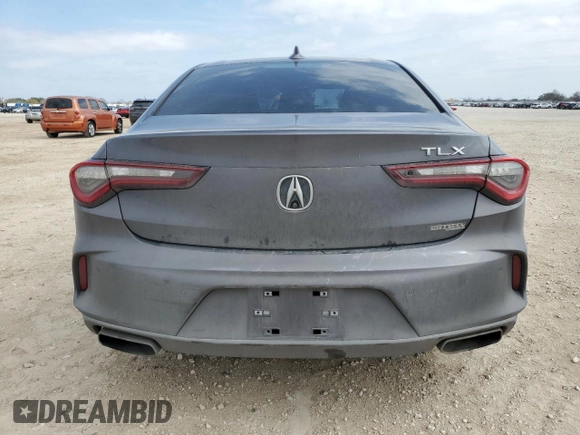 2021 Acura TLX w/Advance Package with VIN 19UUB5F6XMA009617, listed as a Copart auction lot 45727685 with 38,364 mi miles and Salvage Title. Bid and sale history available at carsss.com. Image 6.