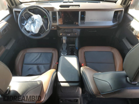 2023 Ford Bronco with VIN 1FMEE5BP2PLB61761, listed as a Copart auction lot 46178755 with 17,180 mi miles and Salvage Title. Bid and sale history available at DreamBid. Image 8.