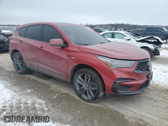 2021 Acura RDX w/A-Spec Package with VIN 5J8TC2H67ML001418, listed as a Copart auction lot 45338495 with Not Provided miles and Salvage Title. Bid and sale history available at carsss.com. Image 4.