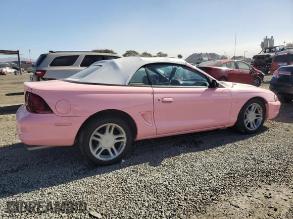 1998 Ford Mustang GT with VIN 1FAFP45X7WF141615, listed as a Copart auction lot 42099895 with 169,069 mi miles and Salvage Title. Bid and sale history available at carsss.com. Image 3.