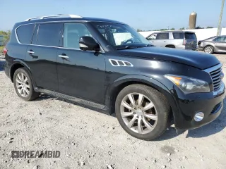 2012 Infiniti QX56 8-passenger with VIN JN8AZ2ND3C9715246, listed as a Copart auction lot 65322224 with 257,610 mi miles and Salvage Title. Bid and sale history available at carsss.com. Image 4.