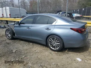 2019 Infiniti Q50 Luxe with VIN JN1EV7AR9KM553774, listed as a Copart auction lot 51593855 with 62,446 mi miles and Salvage title. Bid and sale history available at DreamBid. Image 2.