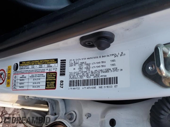 2020 Toyota Tacoma SR5 z VIN 3TMAZ5CN2LM115831, wystawiony jako Copart lot #59134155 z przebiegiem 116 532 mil mil oraz Szkoda całkowita • Salvage title. Historia ofert i sprzedaży dostępna na DreamBid. Obrazek 12.
