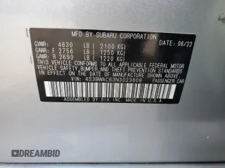 2022 Subaru Legacy Premium z VIN 4S3BWAC63N3023808, wystawiony jako Copart lot #54116695 z przebiegiem 13 594 mil mil oraz Szkoda całkowita • Salvage title. Historia ofert i sprzedaży dostępna na DreamBid. Obrazek 12.