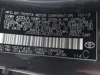 2014 Toyota Prius Two with VIN JTDZN3EUXE3315433, listed as a IAAI auction lot 42060732 with 151,240 mi miles and . Bid and sale history available at DreamBid. Image 9.