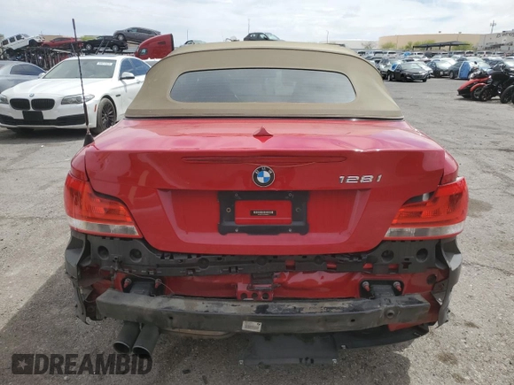 2012 BMW 1 Series 128i с VIN WBAUL7C53CVM82511, выставлен на аукционе Copart как лот 53169335 с пробегом 98 032 миль миль и Списание • Salvage title. История ставок и продаж доступна на DreamBid. Изображение 6.
